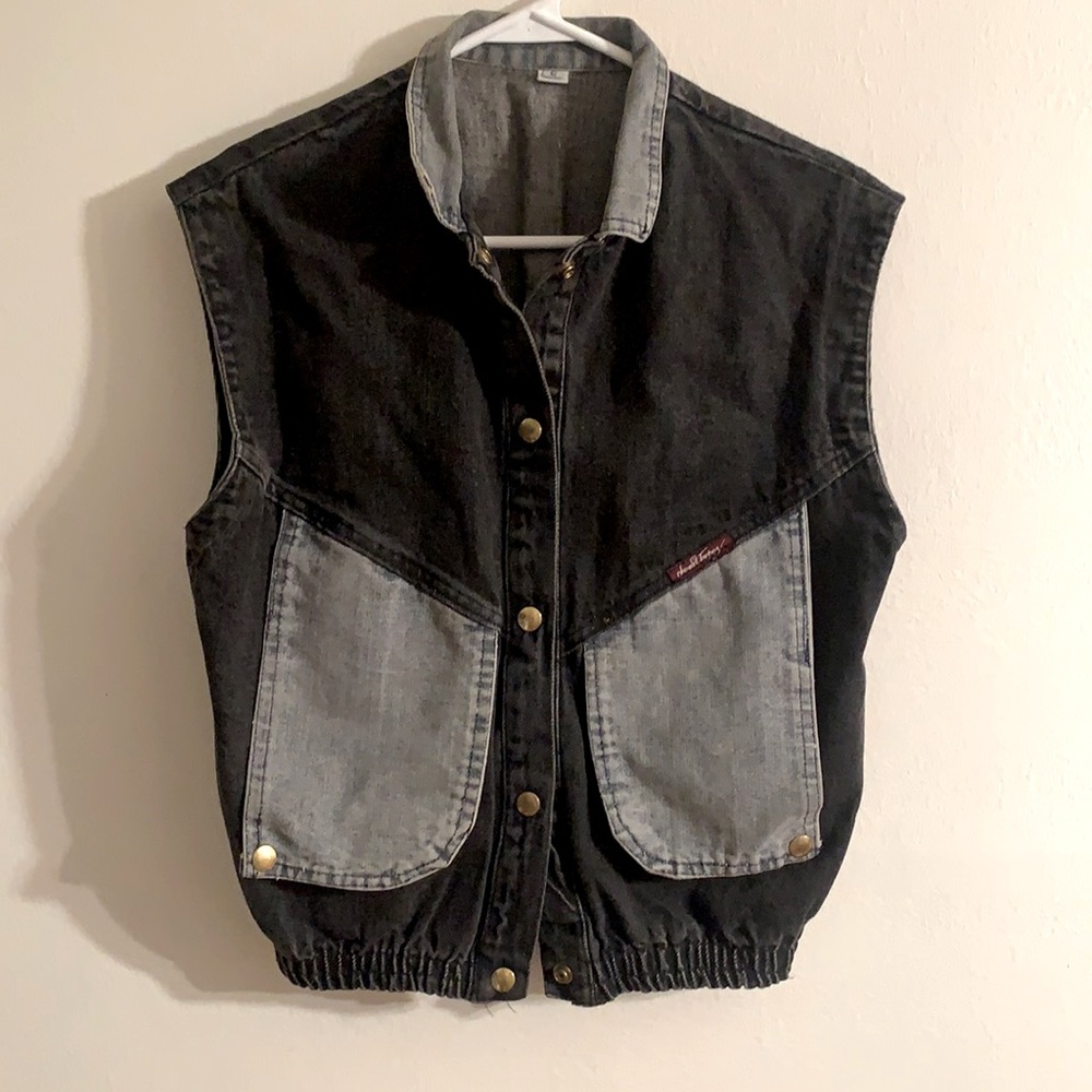 Black and Blue Denim Vest